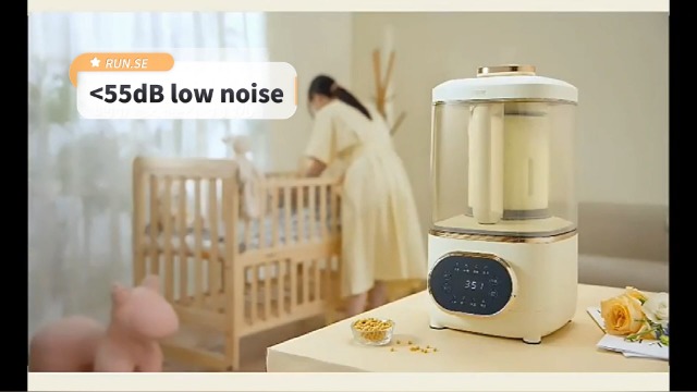 RUN.SE 8-In-1 Soymilk Maker with Low noise Soundproof Cover
